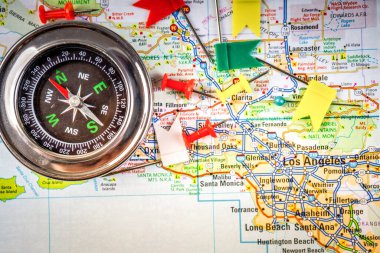 Los Angeles Usa haritası seyahat geçmişi