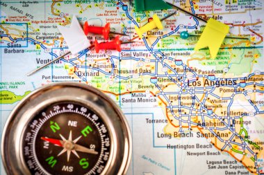 Los Angeles Usa haritası seyahat geçmişi