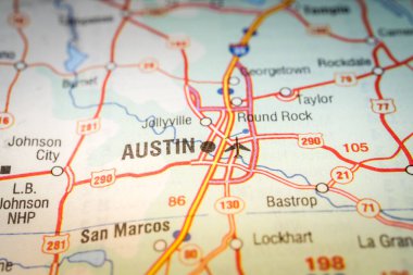 Austin: ABD haritası seyahat geçmişi