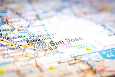 San Jose Usa Haritası, Atlas Seyahat Arkaplanı