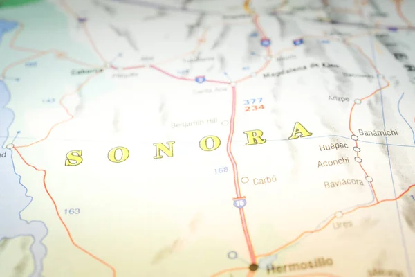 Sonora Mexico map travel background