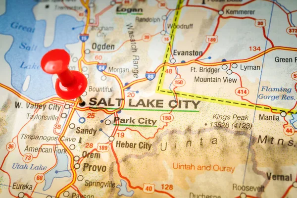 Salt Lake City Sur Carte — Photo