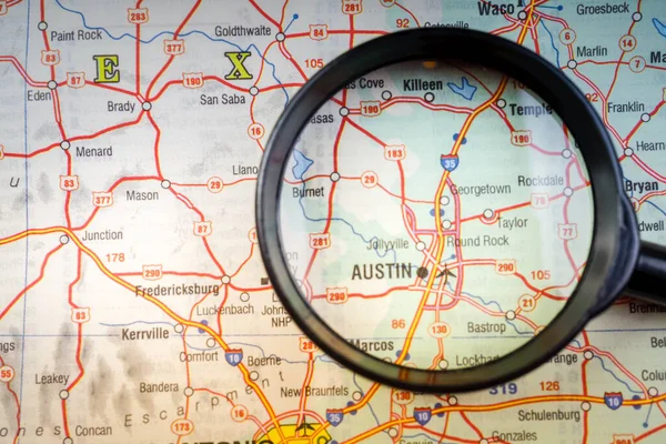 Austin Mapě Usa Cestovní Zázemí — Stock fotografie