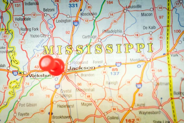 Mississippi Usa Karta Bakgrund — Stockfoto