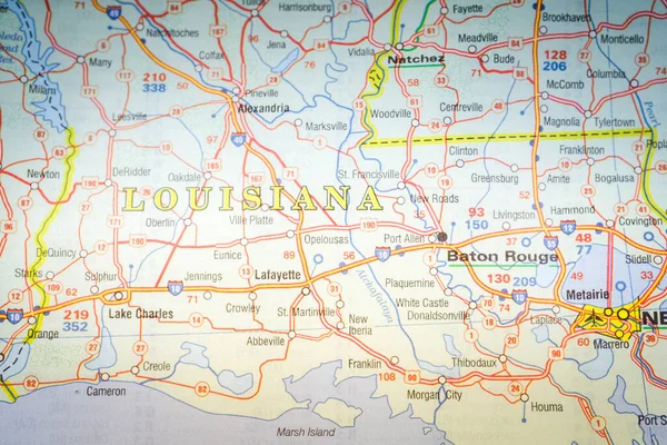 Louisiana Usa Mapa Fundo — Fotografia de Stock