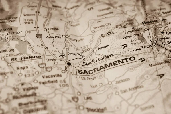 Sacramento Mapa —  Fotos de Stock
