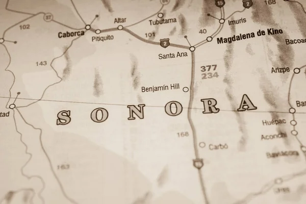 Sonora Mexico map travel background