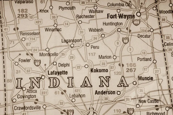 Indiana Usa Map Background — Stock Photo, Image