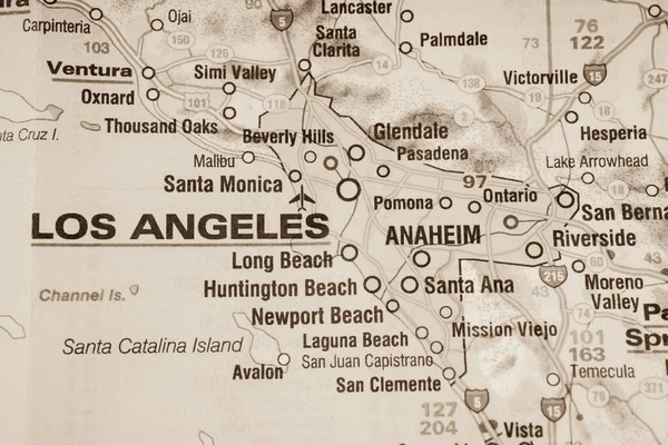Los Angeles Estados Unidos Mapa —  Fotos de Stock
