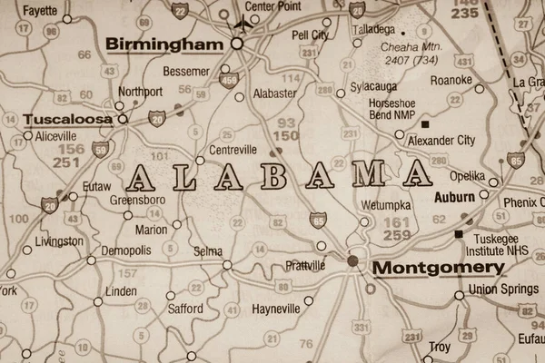 Estado Alabama Mapa — Fotografia de Stock