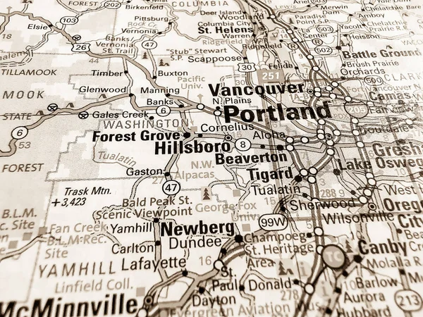 Portland Eua Mapa Fundo — Fotografia de Stock