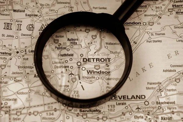 Detroit on USA map