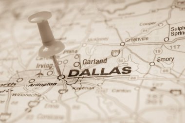 Dallas ABD haritası seyahat geçmişi