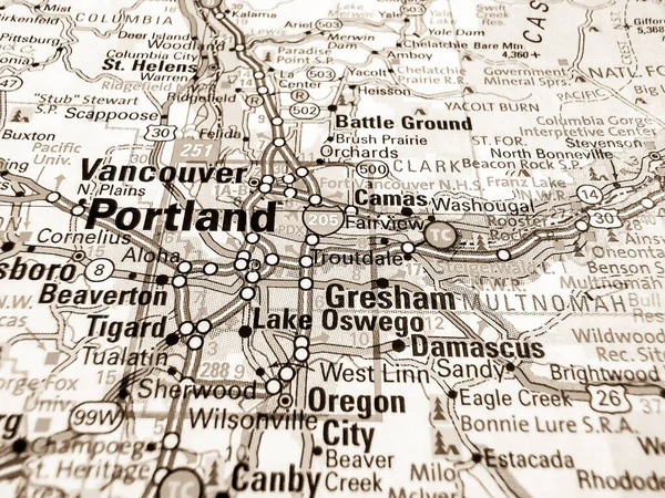 Portland Usa Mapa Fondo —  Fotos de Stock