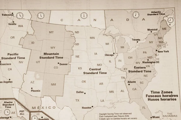 Mapa Huso Horario Fondo — Foto de Stock