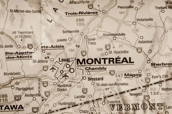 Montreal Kaart Van Canada — Stockfoto