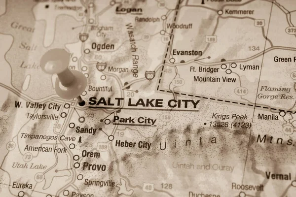 Salt Lake City Sur Carte — Photo