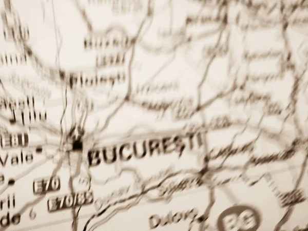 Bucuresti Road Map Europe — Stock Photo, Image