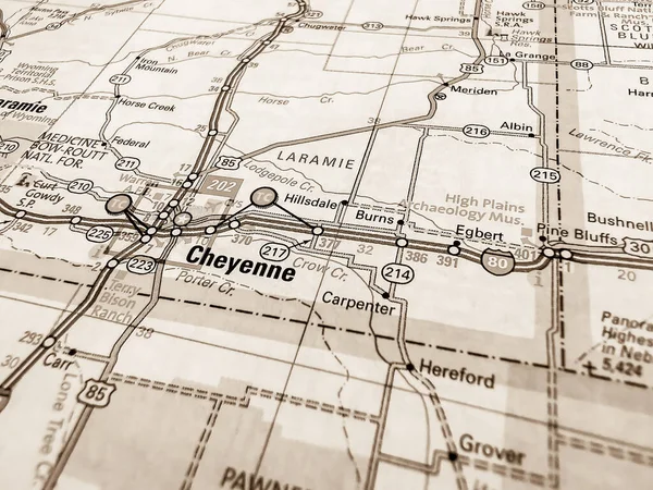 Cheyenne Usa Map — Stock Photo, Image