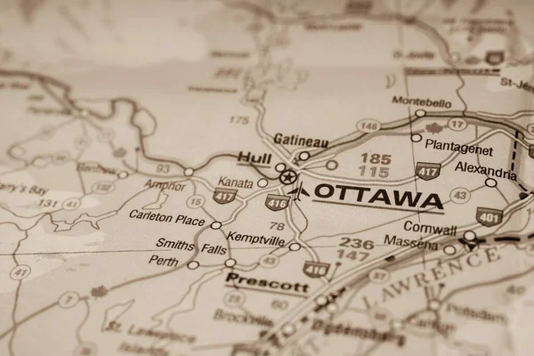 Ottawa on Canada map
