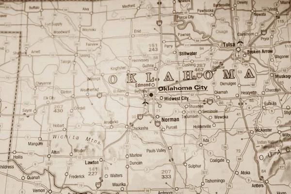 Oklahoma Usa Map Travel Background — 스톡 사진