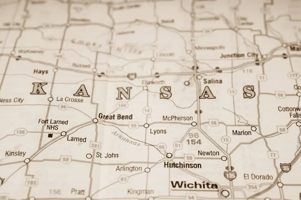 Kansas Usa Mapa Fondo —  Fotos de Stock