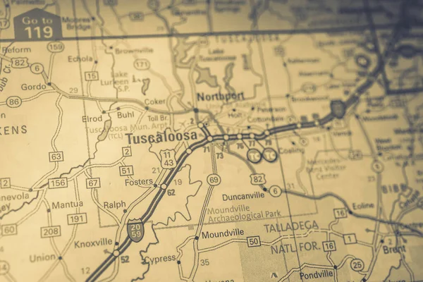Tuskaloosa Στο Φόντο Χάρτη Των Ηπα — Φωτογραφία Αρχείου
