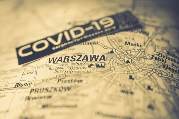 Warsaw Coronavirus Covid Quarantine Background — 스톡 사진