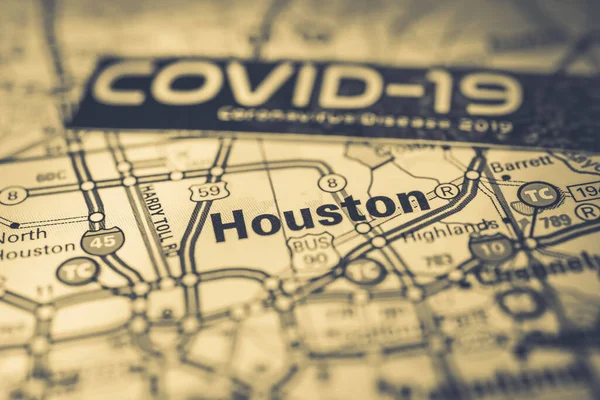 Houston Coronavirus Covid Sfondo Quarantena — Foto Stock