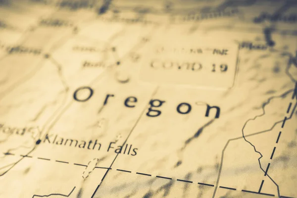 Oregon Stav Covid Karanténní Pozadí — Stock fotografie