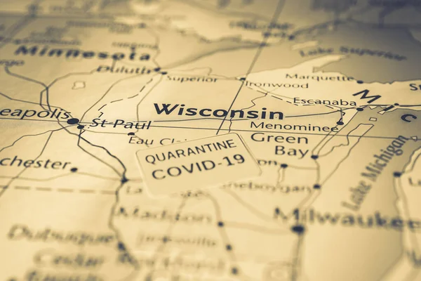 Wisconsin State Covid Fondo Cuarentena — Foto de Stock