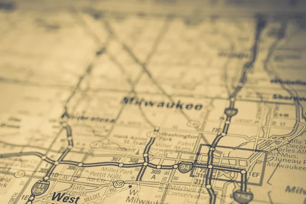 Milwaukee Usa Travel Map Background — 스톡 사진