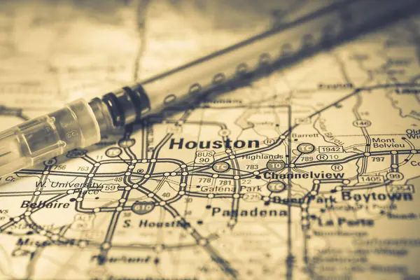 Houston Sobre Cuarentena Covid Coronavirus — Foto de Stock