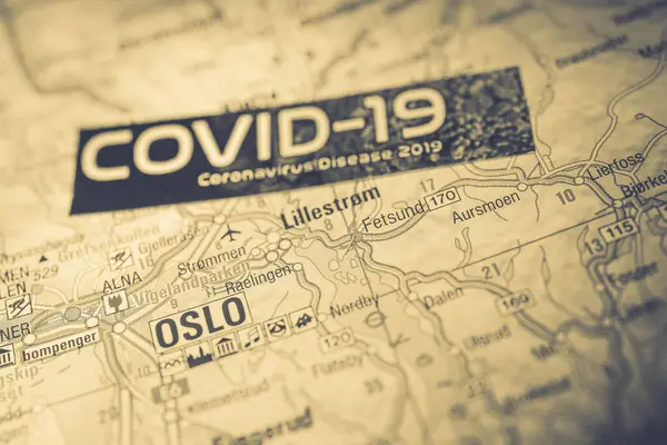 Oslo Coronavirus Covid Karantän Bakgrund — Stockfoto