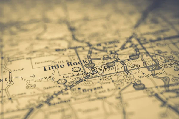 Little Rock Estados Unidos Mapa — Foto de Stock