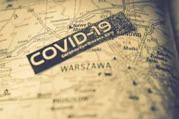 Warsaw Coronavirus Covid Quarantine Background — 스톡 사진