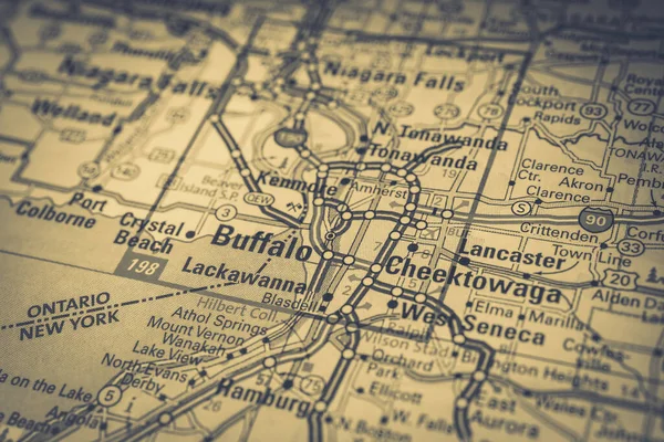 Buffalo Mapie Usa Tło Podróży — Zdjęcie stockowe
