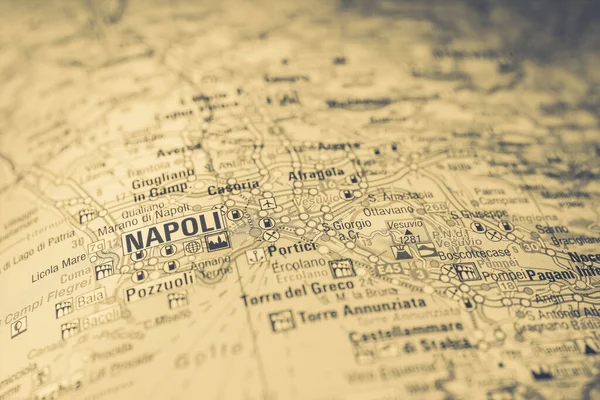 Napoli Sur Carte Voyage Italie — Photo