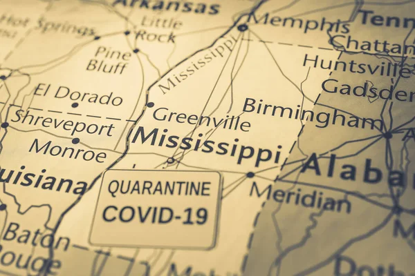 Estado Mississippi Covid Antecedentes Cuarentena —  Fotos de Stock
