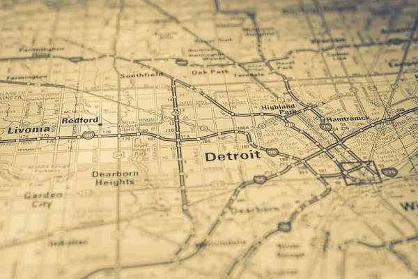 Detroit Usa Cestovní Mapa Pozadí — Stock fotografie