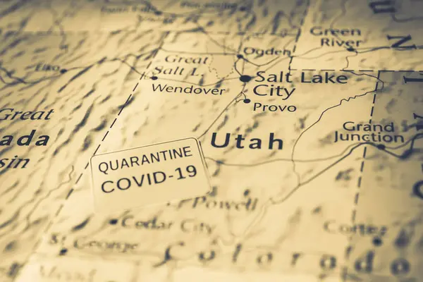 Utah Estado Covid Quarentena Fundo — Fotografia de Stock