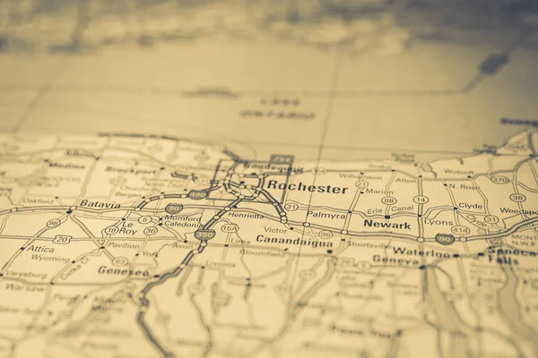 Rochester Mapa Viagem Estados Unidos — Fotografia de Stock