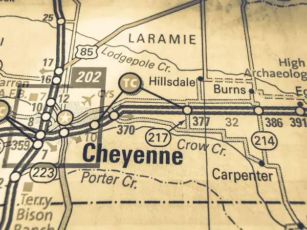 Cheyenne Usa Map — Stock Photo, Image