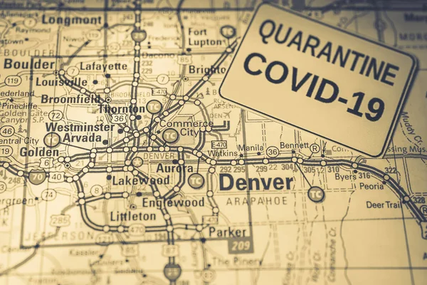 Denver Coronavirus Covid Karantina Geçmişi — Stok fotoğraf