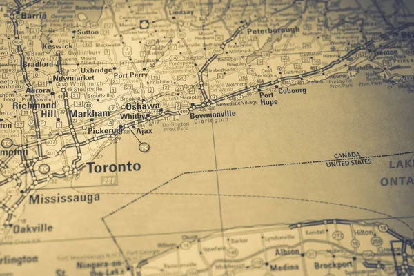 Toronto Sulla Mappa Canada — Foto Stock