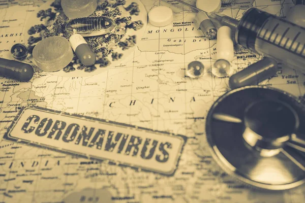 Coronavirus Hotet Epidemi Från Kina — Stockfoto