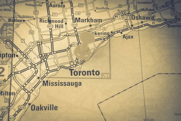 Torronto Kanadai Térképen Utazási Háttér — Stock Fotó