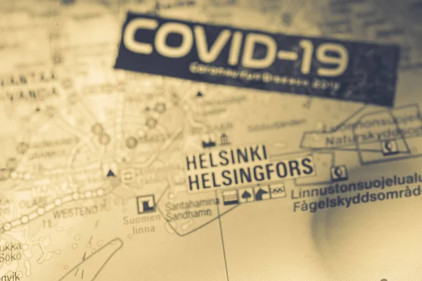 Helsinki Coronavirus Covid Karantänbakgrund — Stockfoto