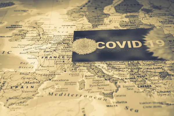 Europe Map Coronavirus Covid Quarantine Background — Stock Photo, Image