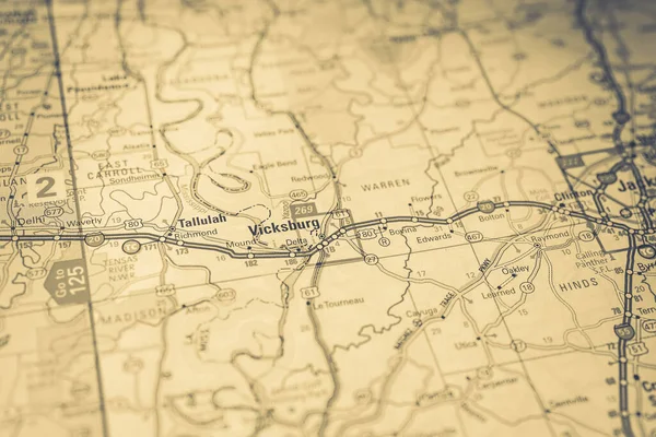 Vicksburg Карті Сша Тло — стокове фото